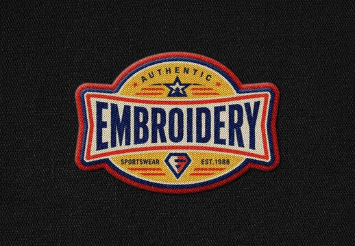 Embroidery Patch Mockup For Branding And Merchandise Design