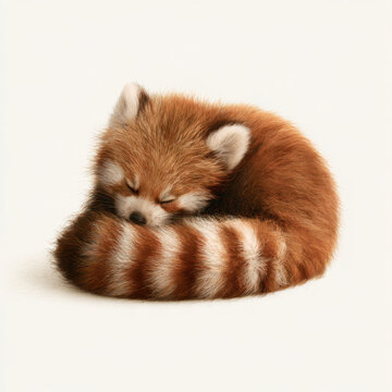 Charming vintage exotic portrait an adorable baby red panda