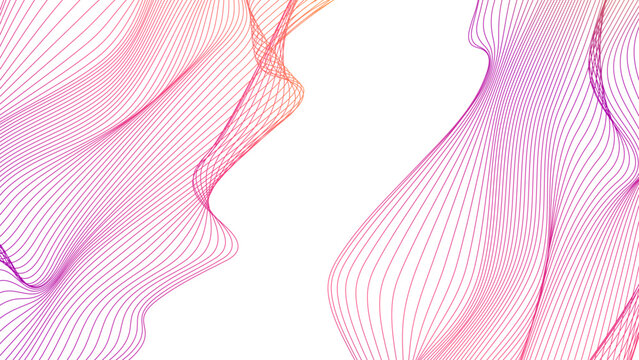 Abstract colorful wavy line pattern background vector graphic design template.