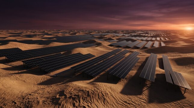 3dInternational Day of Clean Energy abstract background design mew 2026 Aerial view of vast desert landscape with winding dirt roads at sunset illustration