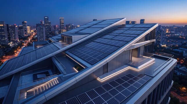 3dInternational Day of Clean Energy abstract background design mew 2026 Modern architectural rooftop infinity pool with city skyline view at dusk illustration