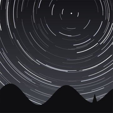 Fondo de cielo nocturno con estelas de estrellas noche plateada