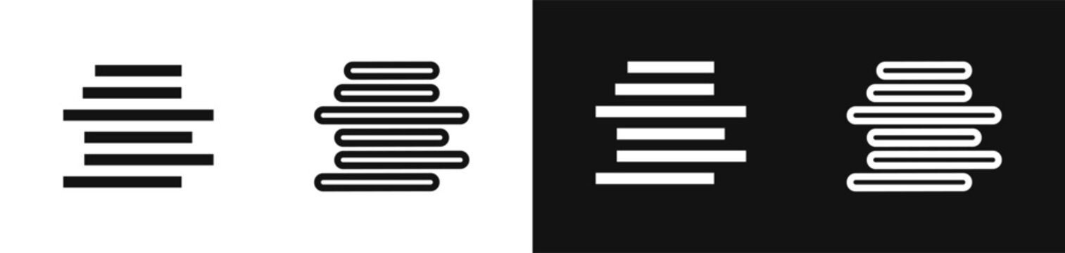 Center align text or content icon vector set