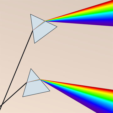 Fondo de dispersi&oacute;n de luz en un prisma con arco&iacute;ris sobre crema