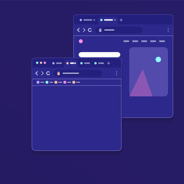 P&uacute;rpura y rosa navegador web vac&iacute;o con espacio para texto