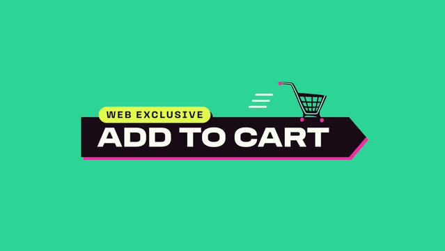 Sticker Slap Sales Titles / Bold Colorful Shopping Cart Arrow With an Exclusive Offer for Retail Promos, Online Ads and Social Media / Horizontal / Part 02