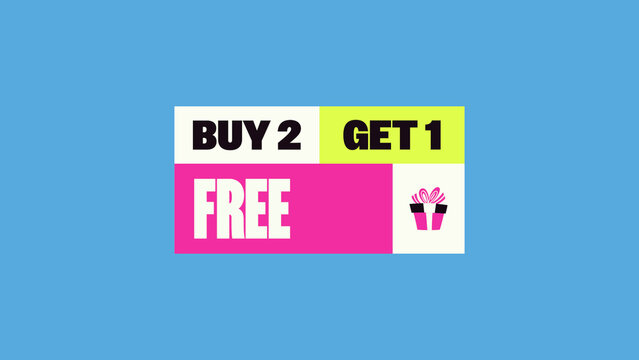 Bento Blocks Sales Titles / Bold Colorful Bundle Offer in a Split Grid With a Gift Box for Retail Promos, Online Ads and Social Media / Horizontal / Part 04