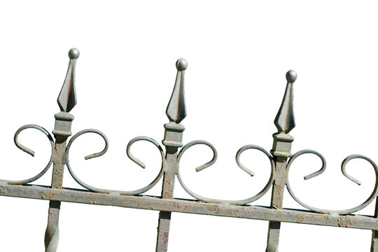 wrought iron fence Isolated on transparent background 