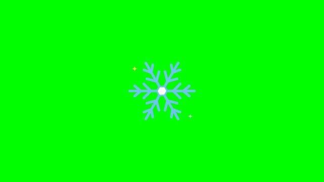 Blue snowflakes grid pattern on green screen background