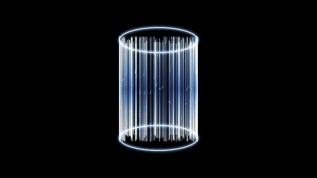 Abstract Holographic Cybernetic Data Matrix Seamless Loop with #ff0...