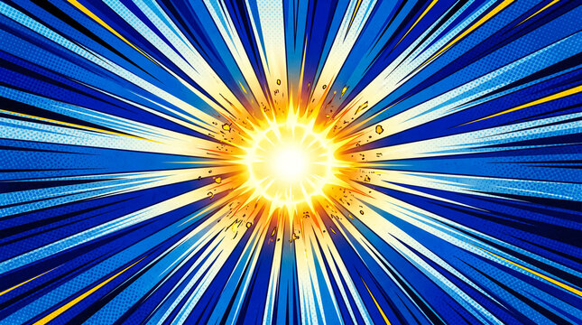 Dynamic digital explosion showcasing vibrant light beams futuristic