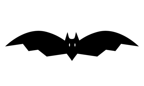 Halloween bat silhouette. Vector template for banner, poster, flyer, shirt, mug, sticker, logo design, etc.