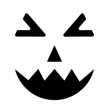 Halloween Pumpkin Face isolated on white. Laughing Jack o Lantern. Vector template for Halloween party poster, banner, invitation, shirt design, etc.