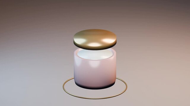 Minimal Cosmetic Jar Exploded Display