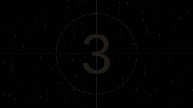 Academy Countdown Leader with Sweep and Crosshairs Alpha Overlay