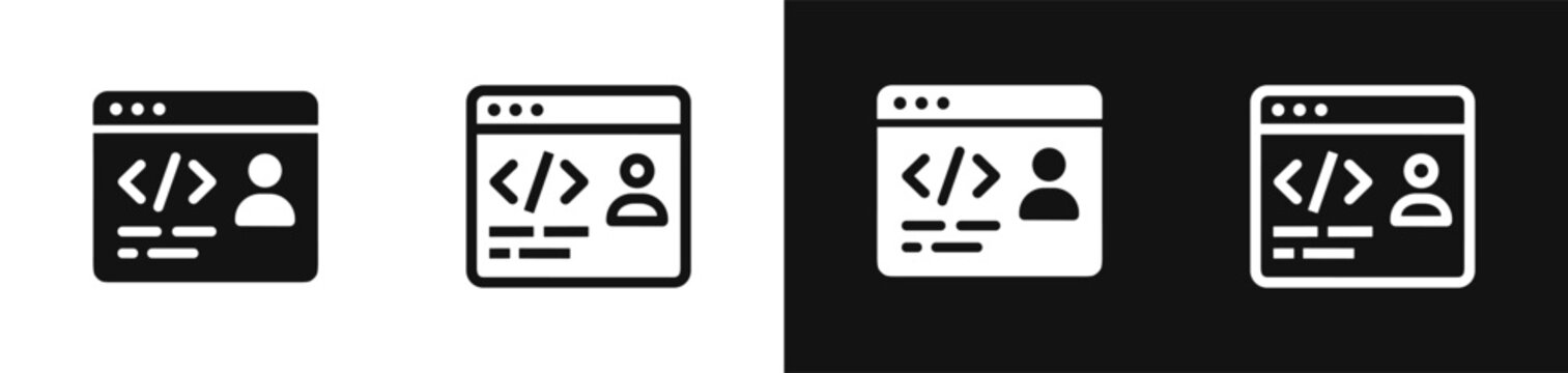 Web programming and developer icon set vector design elements