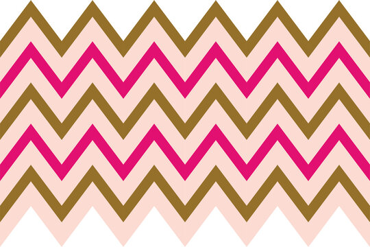 Vibrant zigzag pattern design featuring bold pink and brown chevrons