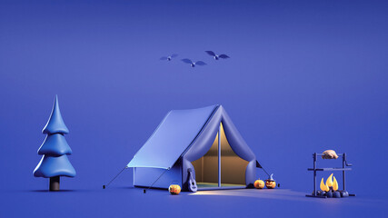 Halloween tent in the woods © aldo