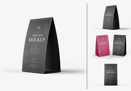 Table Tent Mockup with Elegant Folded Card Design