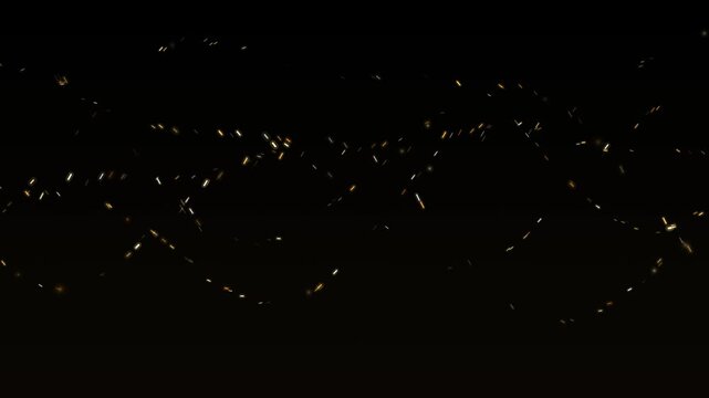 Night sky golden sparkle particle streams swirling cosmic space