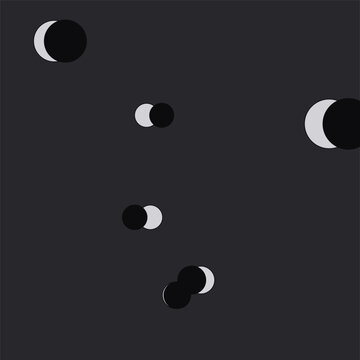 Illustration des phases de la lune charbon pour pr&eacute;sentation