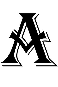 Elegant monogram design featuring stylized letter a and m with