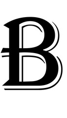 Elegant black letter b graphic for branding and logo design in © Math