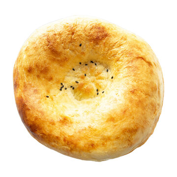 Armenian pita. Fresh white flatbread. Round flatbread , the national Armenian bread. Cut out background, PNG format