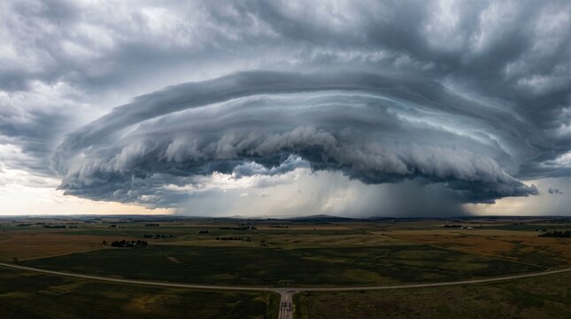 Severe thunderstorm shelf cloud