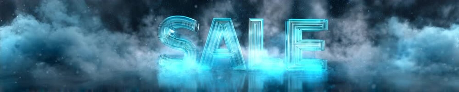 Black Friday and Cyber Monday sale banner animation with glowing 3D digital text and cosmic clouds background for retail marketing campaigns.