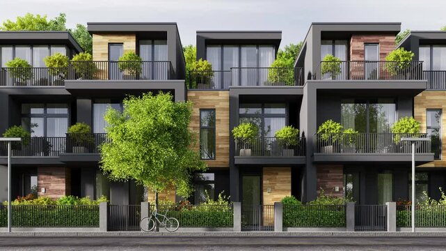 Modern Homes on a Beautiful Residential Street
