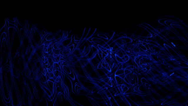 Abstract dark 3D background with subtle deep blue glowing wireframe waves