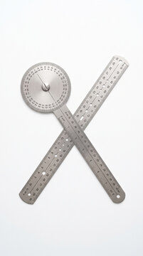 Stainless Steel Medical Goniometer Angle Measurement Ruler Isolated