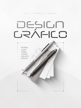 Design Gr&aacute;fico Cartaz Minimalista Post Card Insta Template Banner