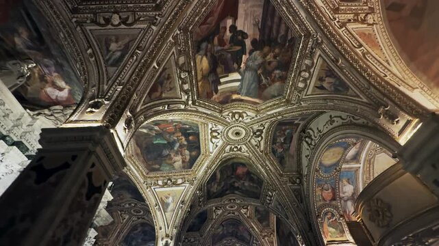 Amalfi Cathedral Interior Ornate Ceiling Art and Architecture
