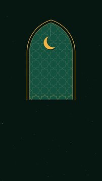 Vertical Islamic arch with copy space for Eid al Adha 2027