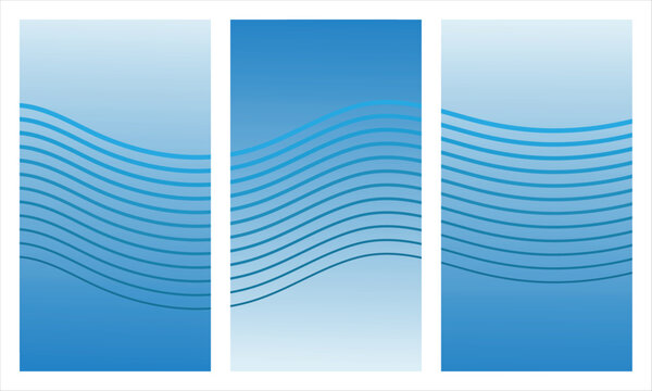 abstract blue wave lines background pattern set featuring smooth gradient transitions on a clean backdrop Ideal for corporate branding, tech banners, ocean-themed designs, and modern presentation 