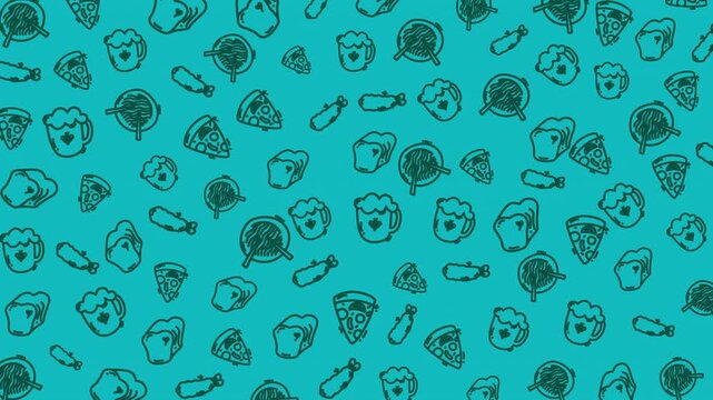 seamless pattern breakfast food video animation