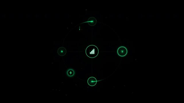 Esg strategy sustainability growth in digital green hud interface