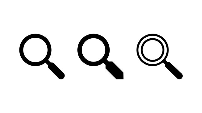 Magnifying Glass and Search Line Icon Set