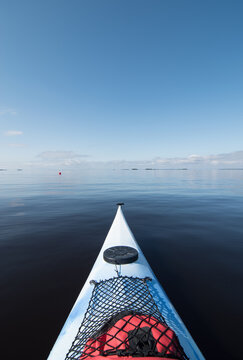 Kayaking in proximity to Nallikari, Oulu, Finland.