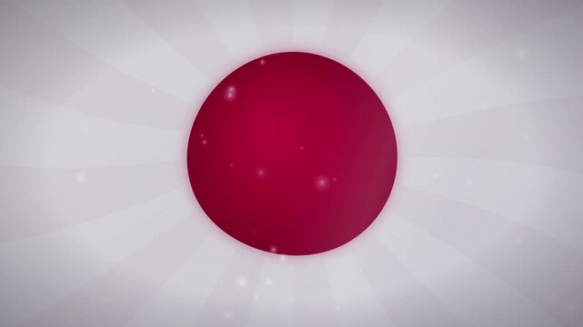 animated japan flag sun symbol rising red circle graphic with subtle rays background
