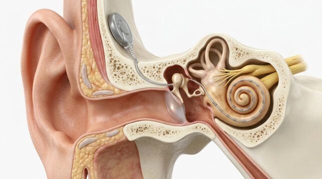 Cochlear implant human ear hearing anatomy inner ear auditory device