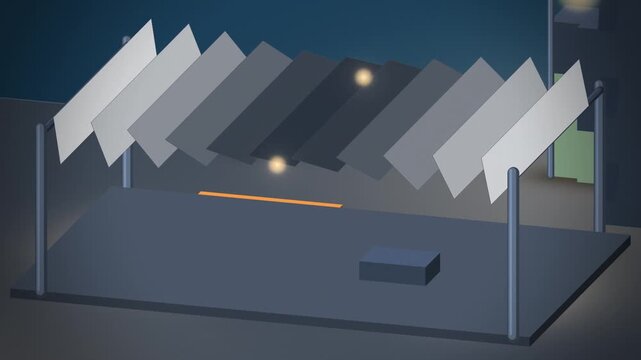 Cyan smart pergola with turning louvre roof close-up