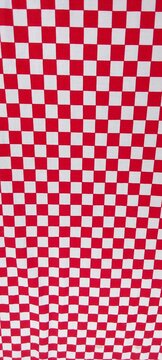 red and white tablecloth