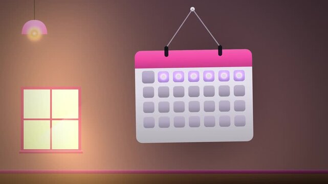 Habit tracker calendar filling up fitness centered view seamless loop