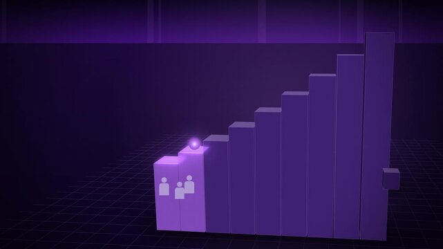 Purple orb climbing ever larger steps of intelligence close view