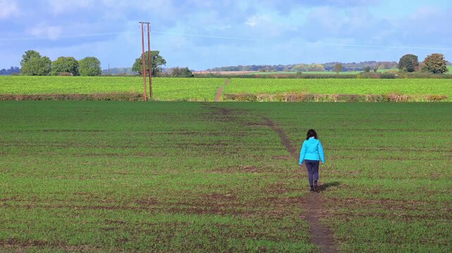 Permissive path through agricultural fields.