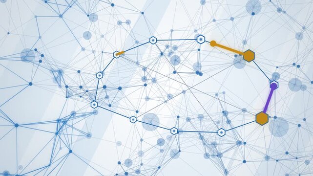 Blue token ring network full scene appearing abstract background