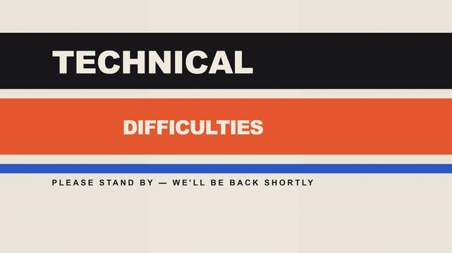 Starting Soon Swiss Color Panel Wipe Bold Asymmetric Editorial Layout Technical Difficulties 4K
